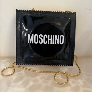 Moschino patent shoulder bag